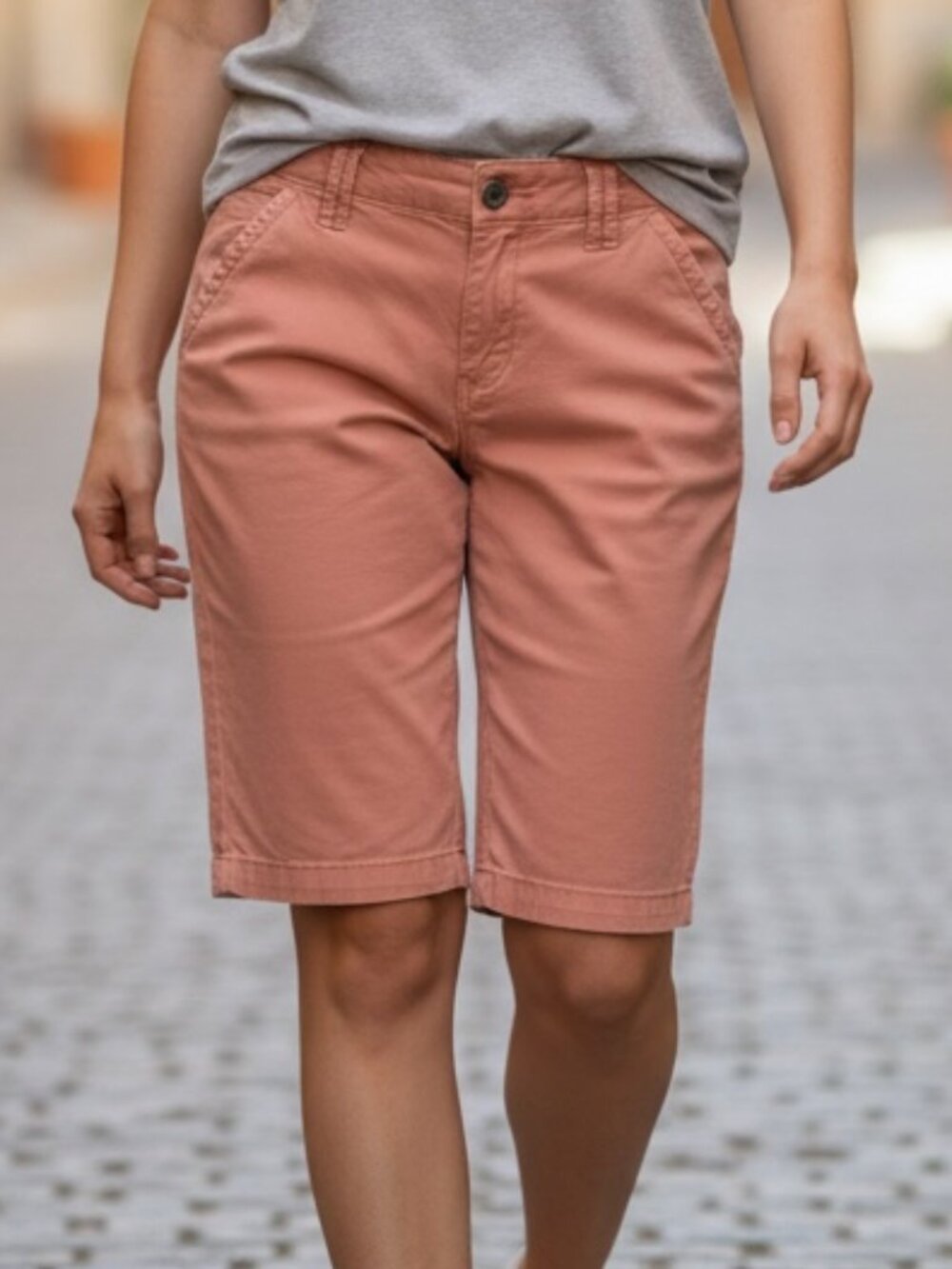 Eddie Bauer Legend Wash Blakely Fit Bermuda Shorts Women‎ Sz 4 Terracotta 274D